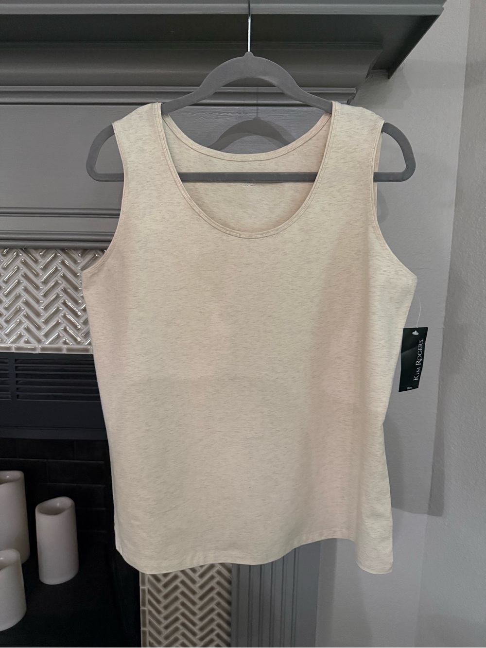 Kim Rogers Cream Scoop Neck Tank Top